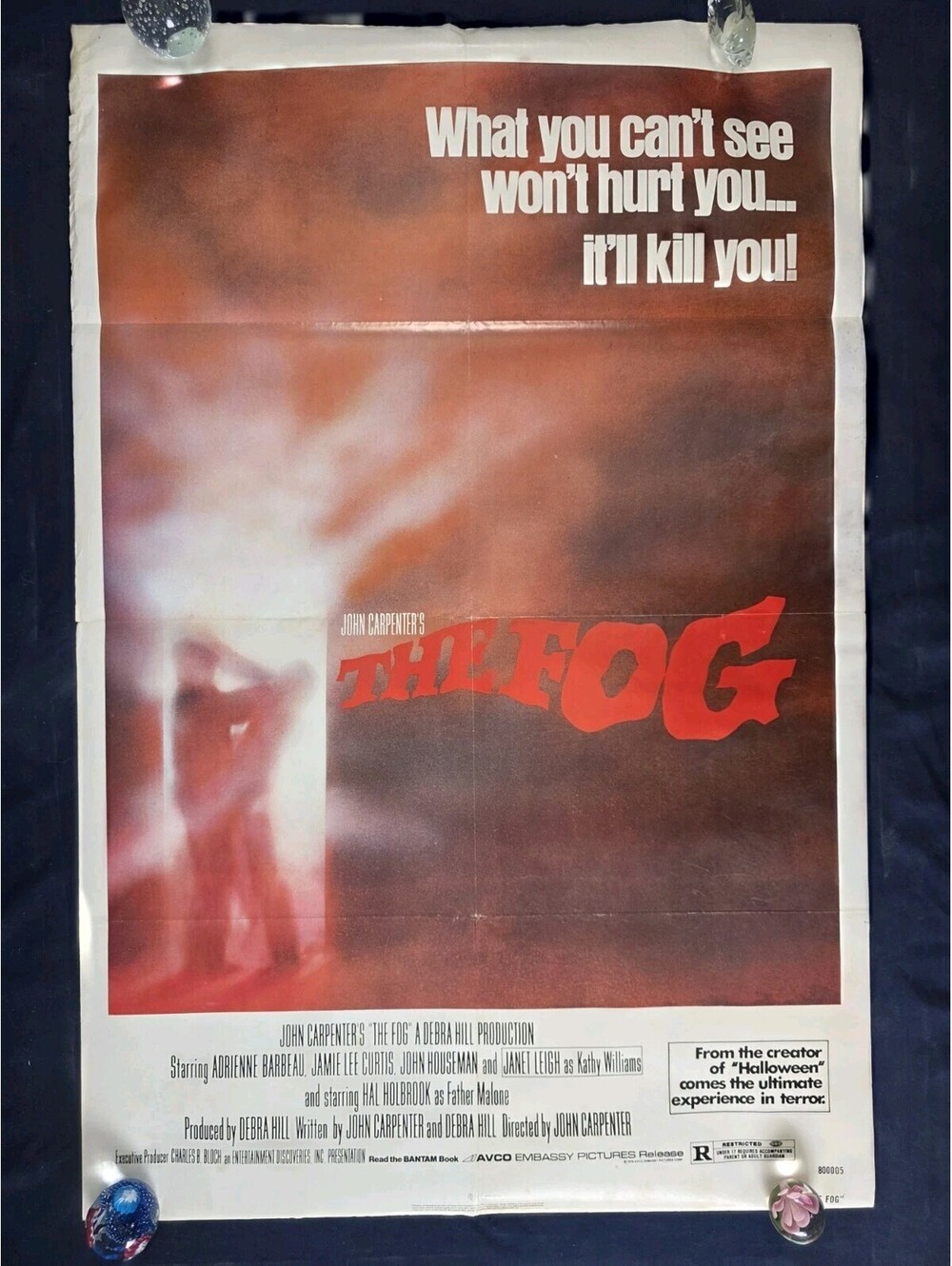 Vintage ~ The Fog ~ John Carpenter Theatrical Film Folded Movie Posters 27"x41”